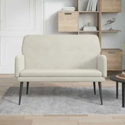 vidaXL Bankje 108x79x79 cm fluweel crèmekleurig