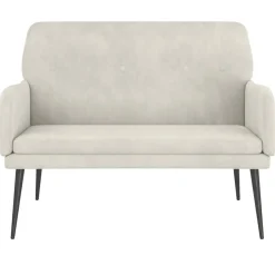 vidaXL Bankje 108x79x79 cm fluweel crèmekleurig