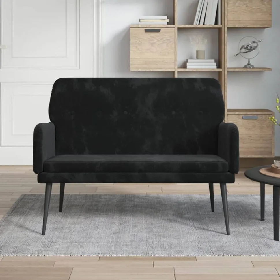 vidaXL Bankje 108x79x79 cm fluweel zwart