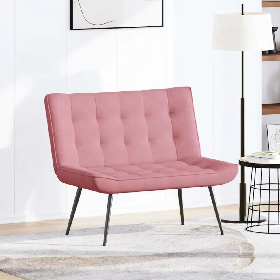 vidaXL Bankje 110x74x84 cm fluweel roze