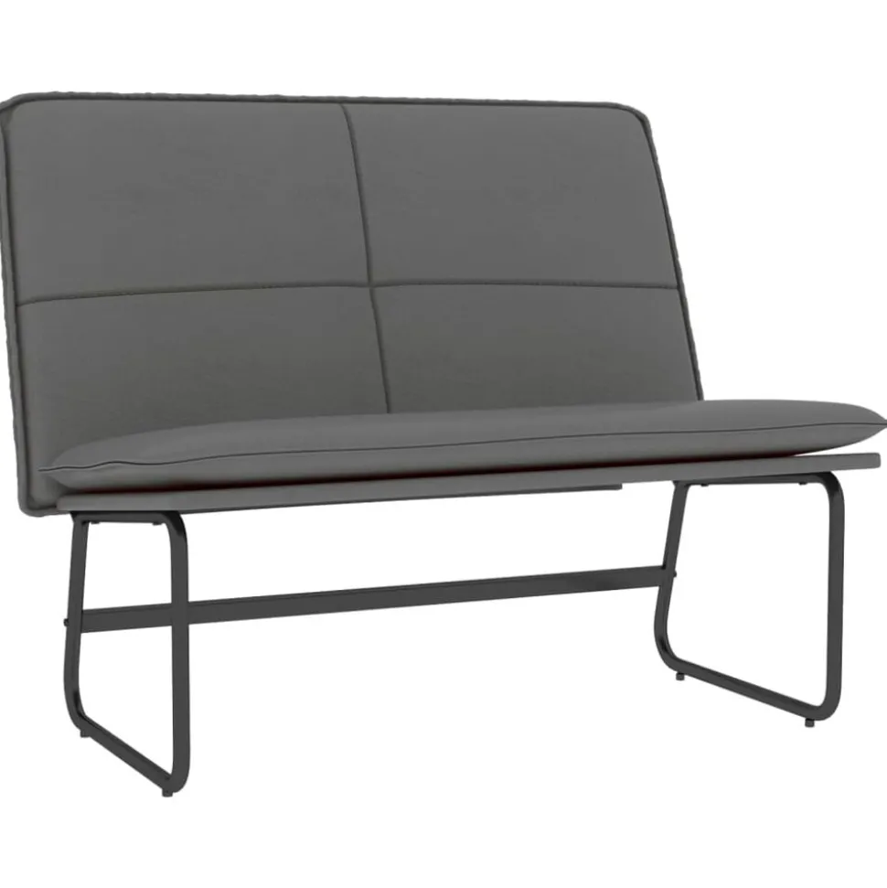 vidaXL Bankje 100x75x76 cm kunstleer grijs