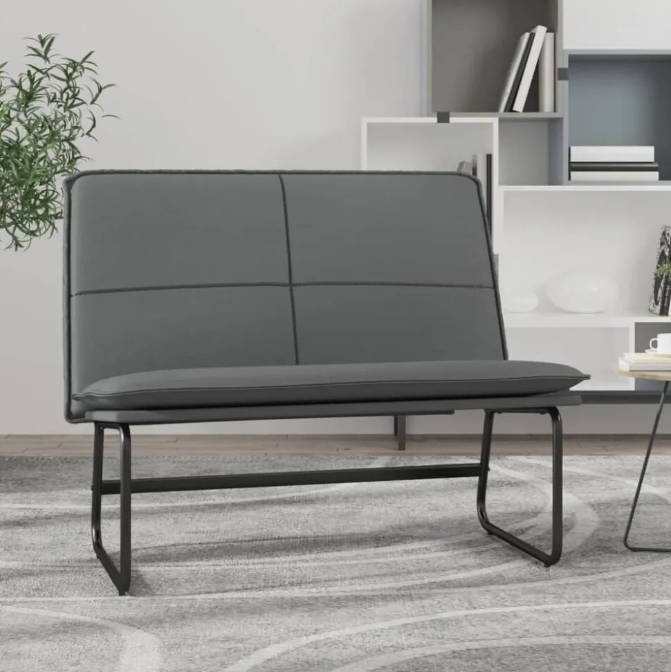 vidaXL Bankje 100x75x76 cm kunstleer grijs