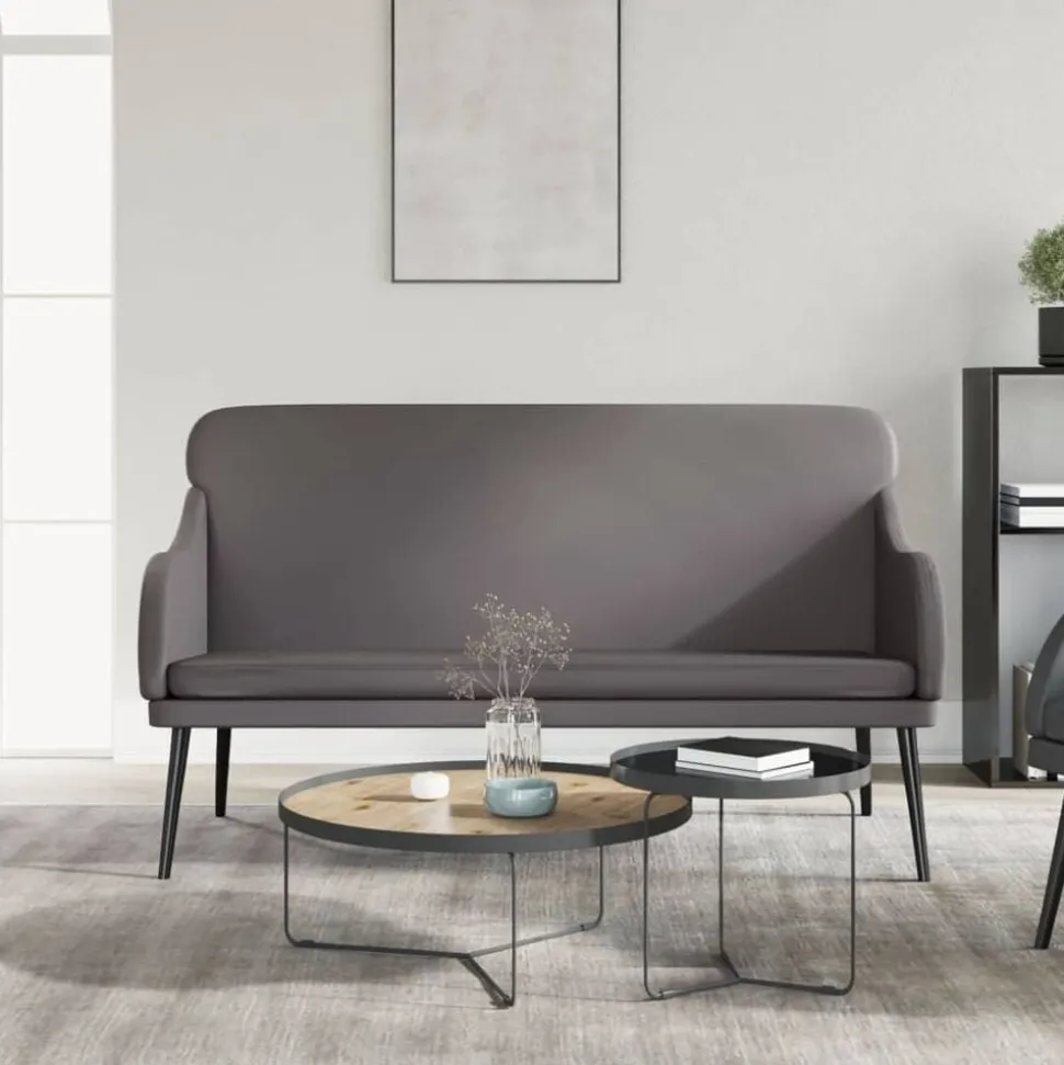 vidaXL Bankje 110x76x80 cm kunstleer grijs