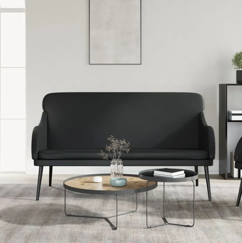 vidaXL Bankje 110x76x80 cm kunstleer zwart