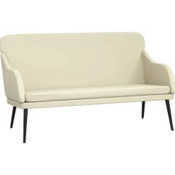 vidaXL Bankje 110x76x80 cm kunstleer crèmekleurig