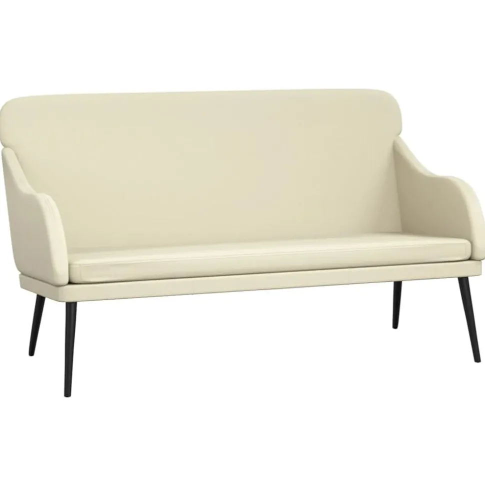 vidaXL Bankje 110x76x80 cm kunstleer crèmekleurig