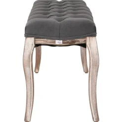 vidaXL Bankje 110x38x48 cm linnen massief hout donkergrijs
