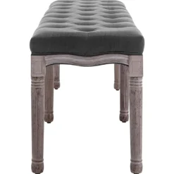 vidaXL Bankje 150x40x48 cm linnen massief hout donkergrijs