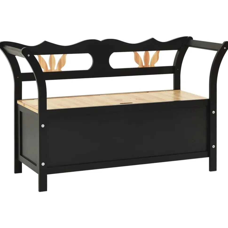 vidaXL Bankje 107x45x75,5 cm massief vurenhout zwart
