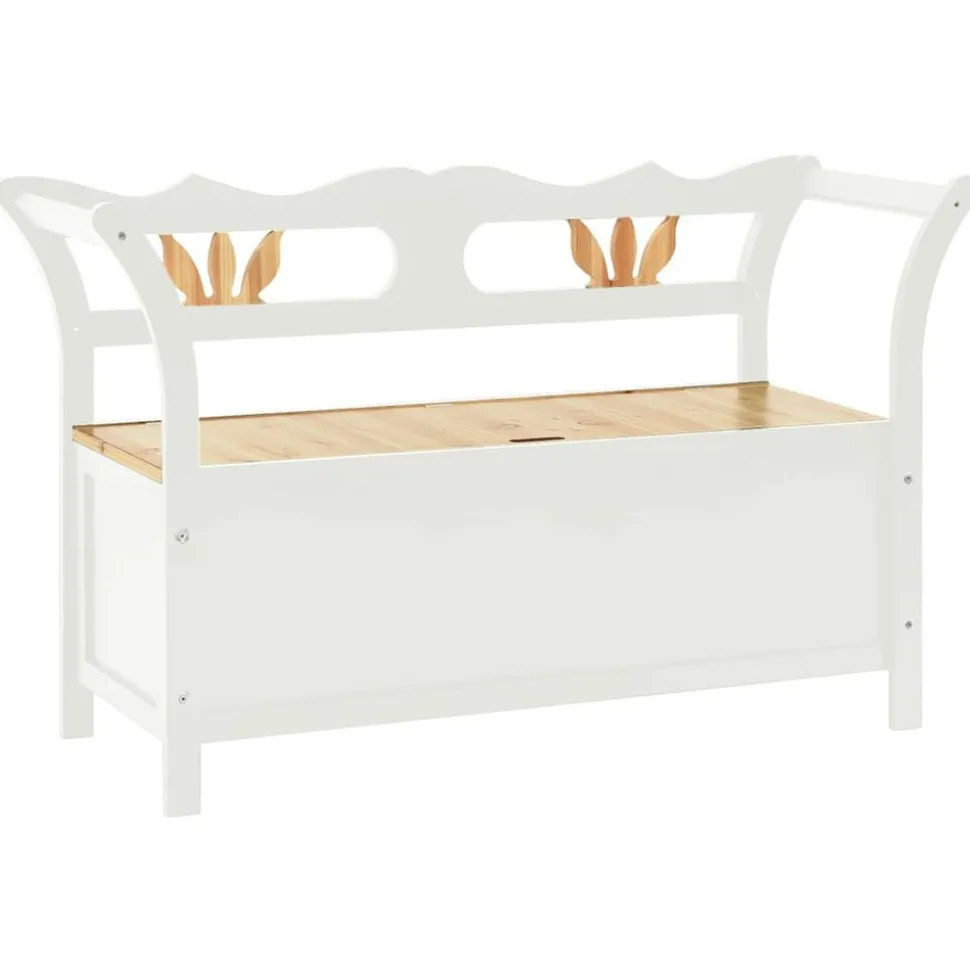 vidaXL Bankje 107x45x75,5 cm massief vurenhout wit