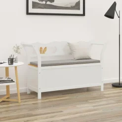 vidaXL Bankje 107x45x75,5 cm massief vurenhout wit