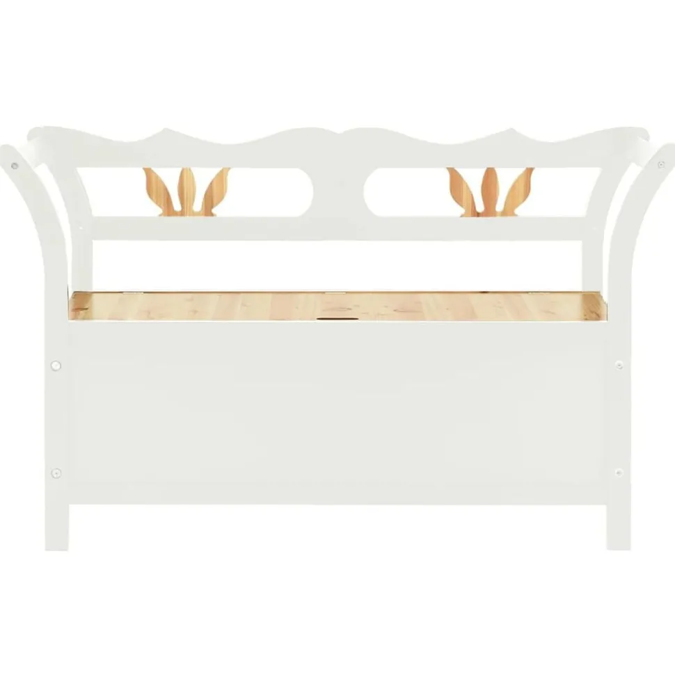 vidaXL Bankje 107x45x75,5 cm massief vurenhout wit