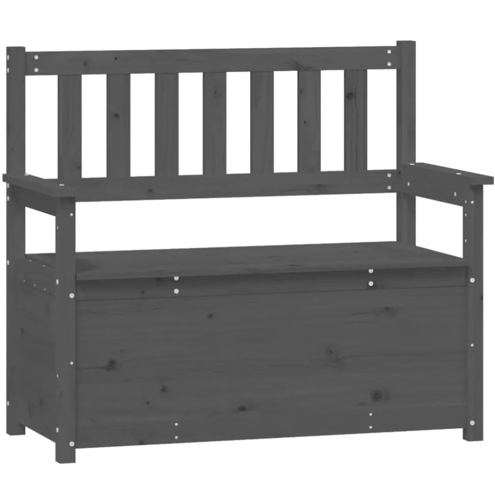 vidaXL Bankje 112,5x51,5x96,5 cm massief grenenhout grijs