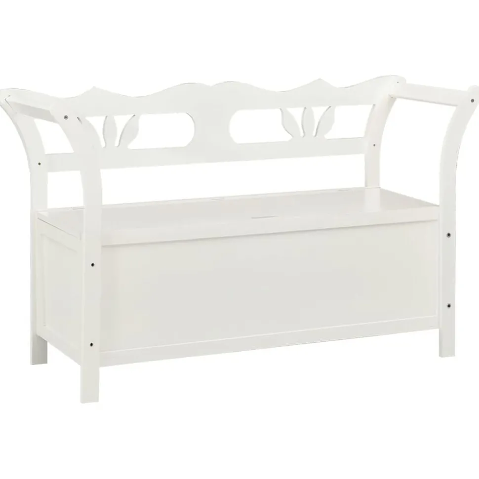 vidaXL Bankje 107x45x75,5 cm massief vurenhout wit