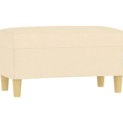 vidaXL Bankje 70x35x41 cm stof crèmekleurig