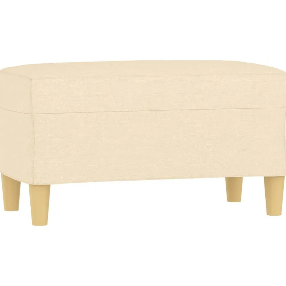 vidaXL Bankje 70x35x41 cm stof crèmekleurig