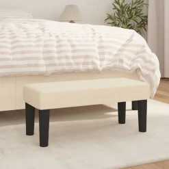 vidaXL Bankje 70x30x30 cm stof crèmekleurig