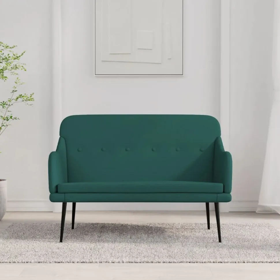 vidaXL Bankje 110x76x80 cm stof donkergroen