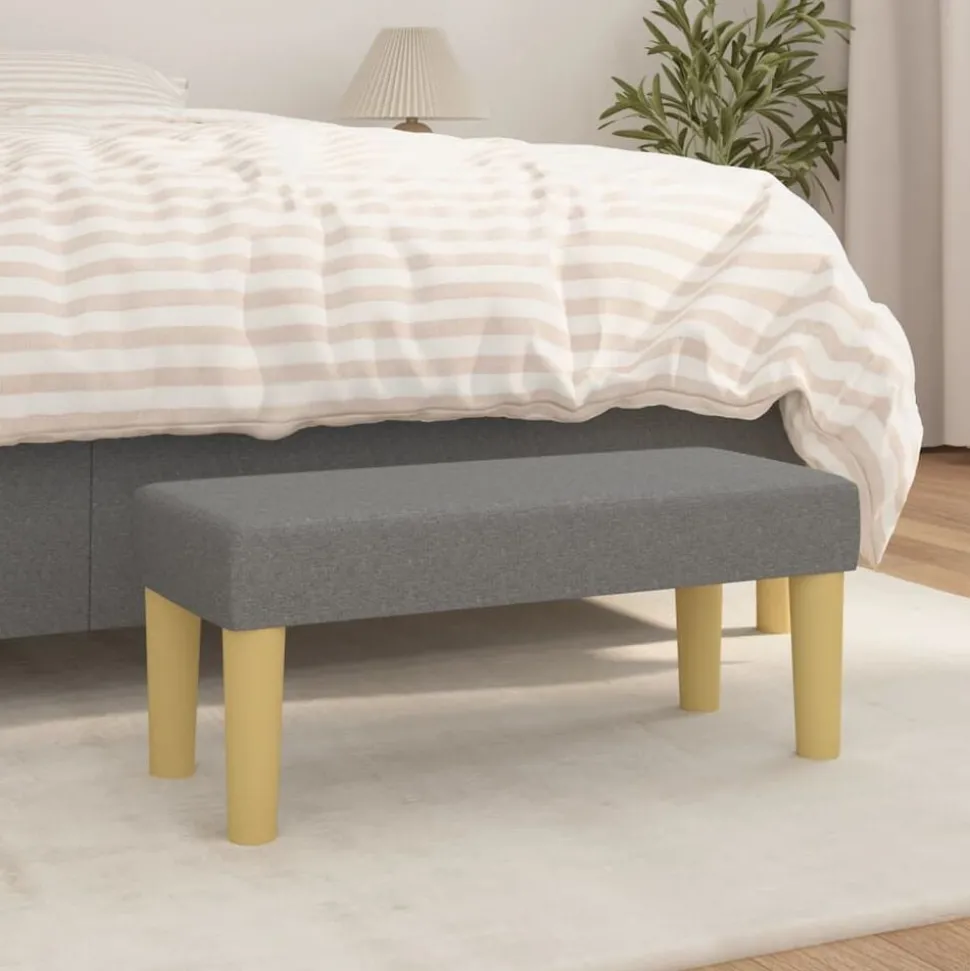 vidaXL Bankje 70x30x30 cm stof donkergrijs