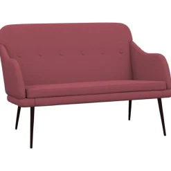 vidaXL Bankje 110x76x80 cm stof wijnrood