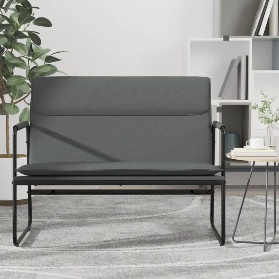 vidaXL Bankje 100x64x80 cm stof donkergrijs