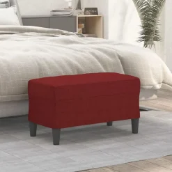 vidaXL Bankje 70x35x41 cm stof wijnrood