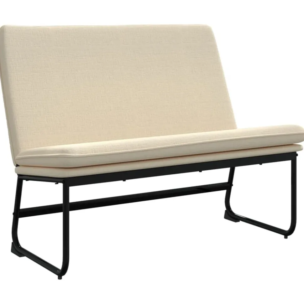 vidaXL Bankje 100x75x76 cm stof crèmekleurig