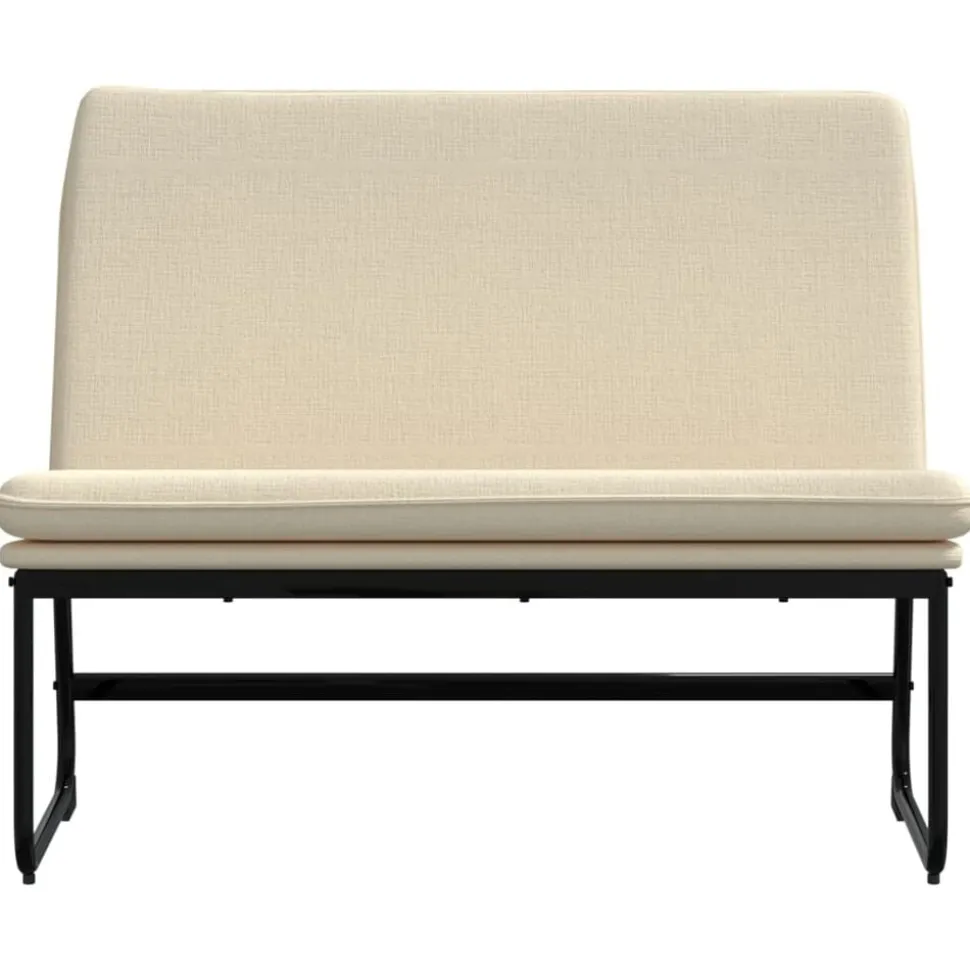 vidaXL Bankje 100x75x76 cm stof crèmekleurig