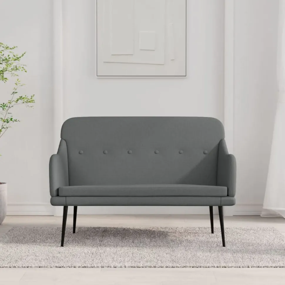 vidaXL Bankje 110x76x80 cm stof donkergrijs