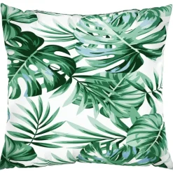 vidaXL Bankkussens 4 st bladpatroon 40x40 cm stof