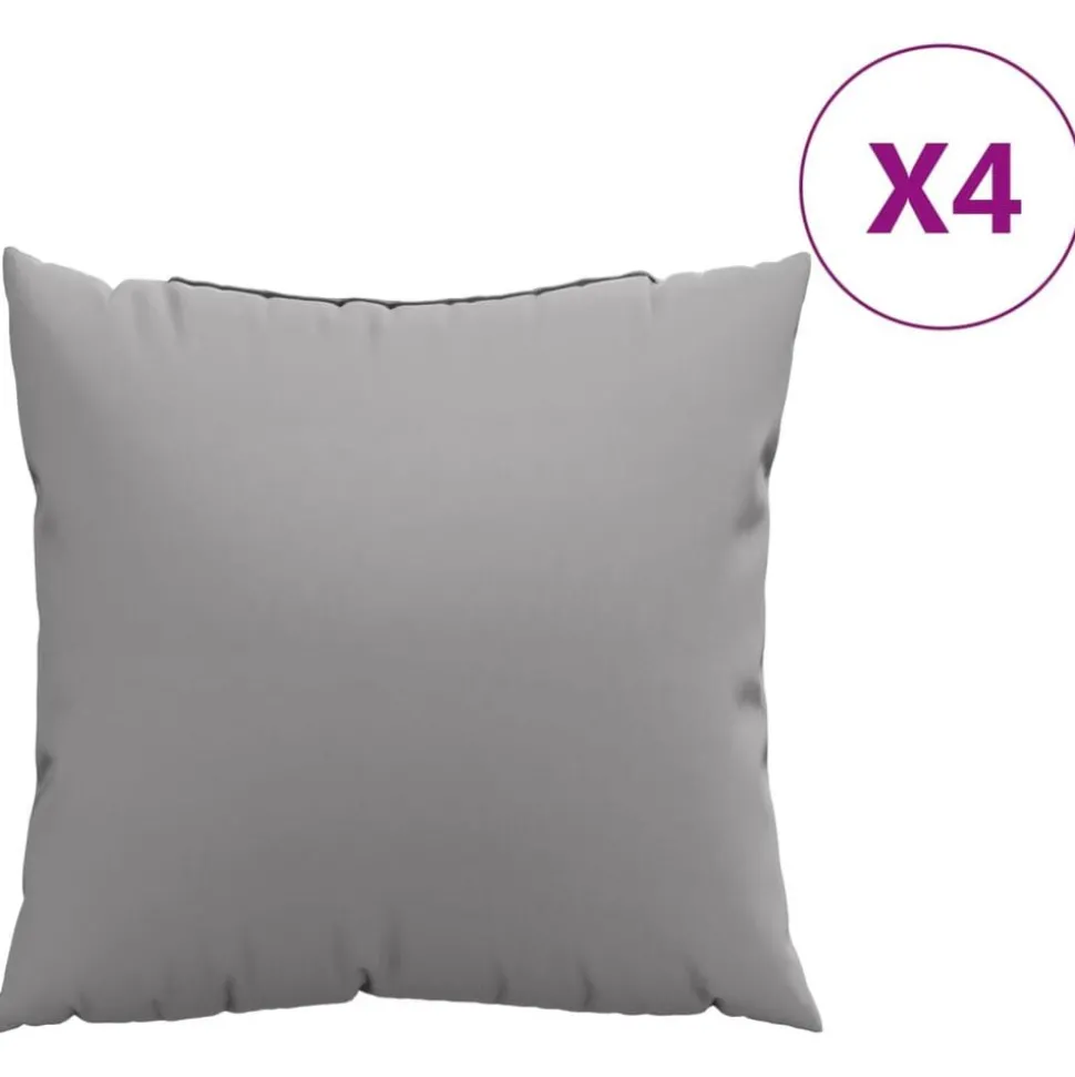 vidaXL Bankkussens 4 st 40x40 cm stof grijs