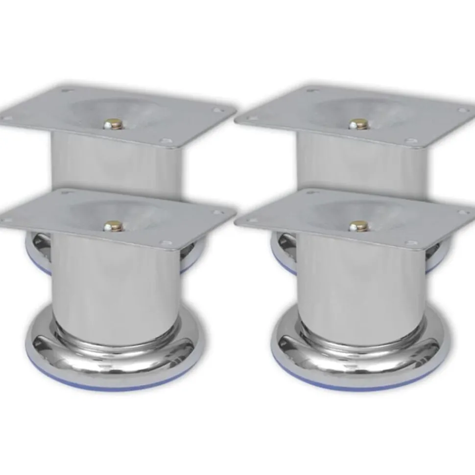 vidaXL Bankpoten rond 8 st 60 mm chroomkleurig