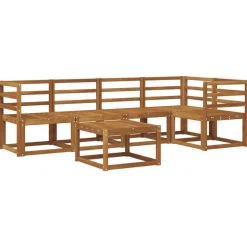 vidaXL Bankstel 6 pcs Naturel Massief Acaciahout