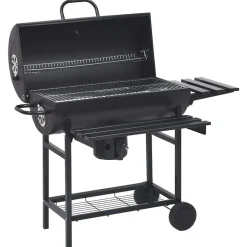 vidaXL Barbecuevat met wielen en schappen 115x85x95 cm staal zwart