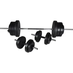 vidaXL Barbell- en dumbbellset 60,5 kg