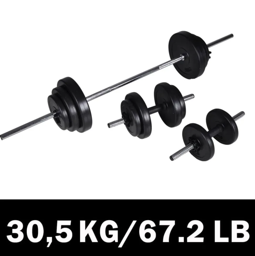 vidaXL Barbell- en dumbbellset 30,5 kg