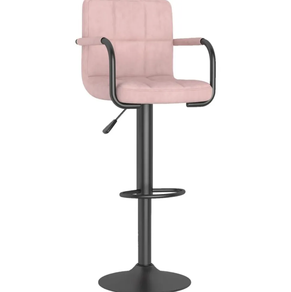 vidaXL Barkruk fluweel roze