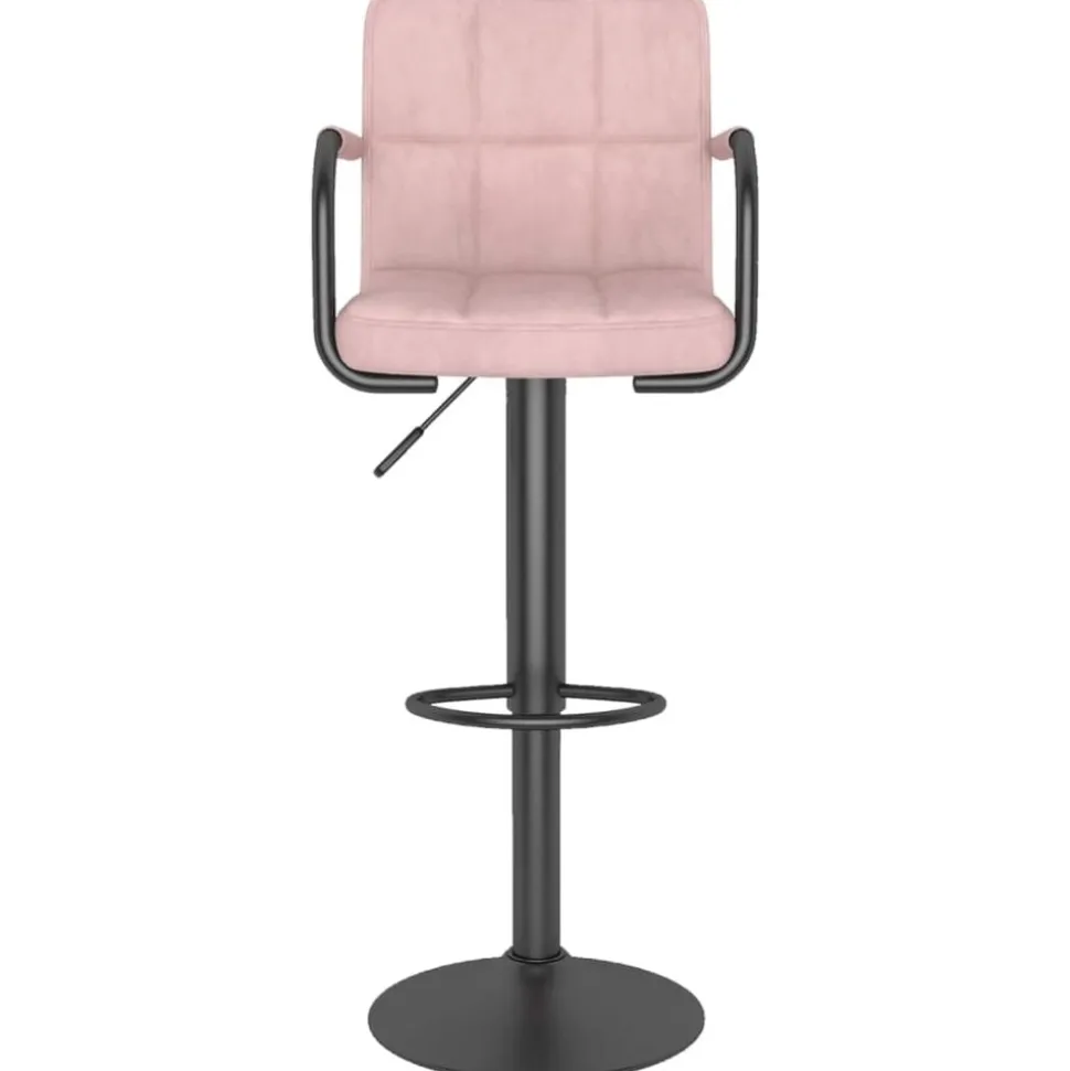 vidaXL Barkruk fluweel roze