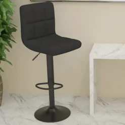 vidaXL Barkruk stof zwart