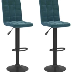 vidaXL Barkrukken 2 st fluweel blauw