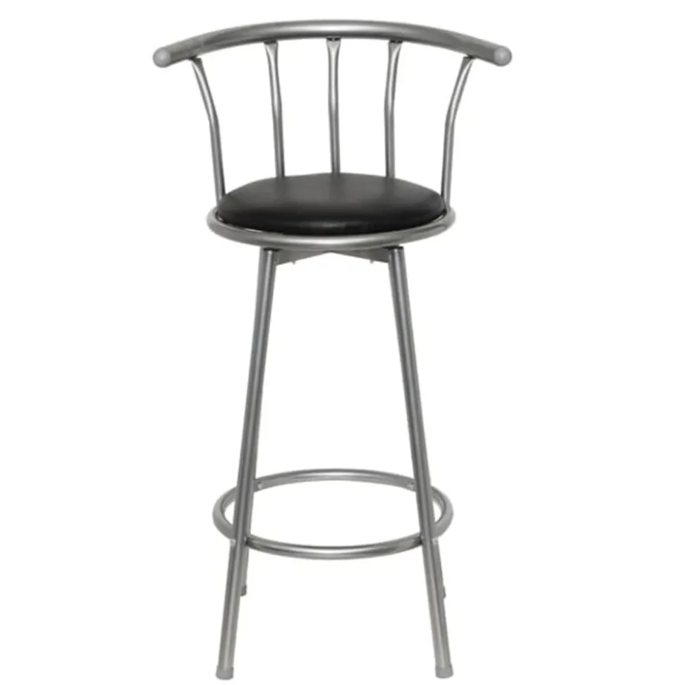 vidaXL Barstoelen 2 st kunstleer zwart