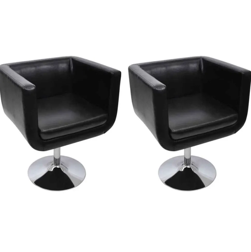 vidaXL Barstoelen 2 st kunstleer zwart