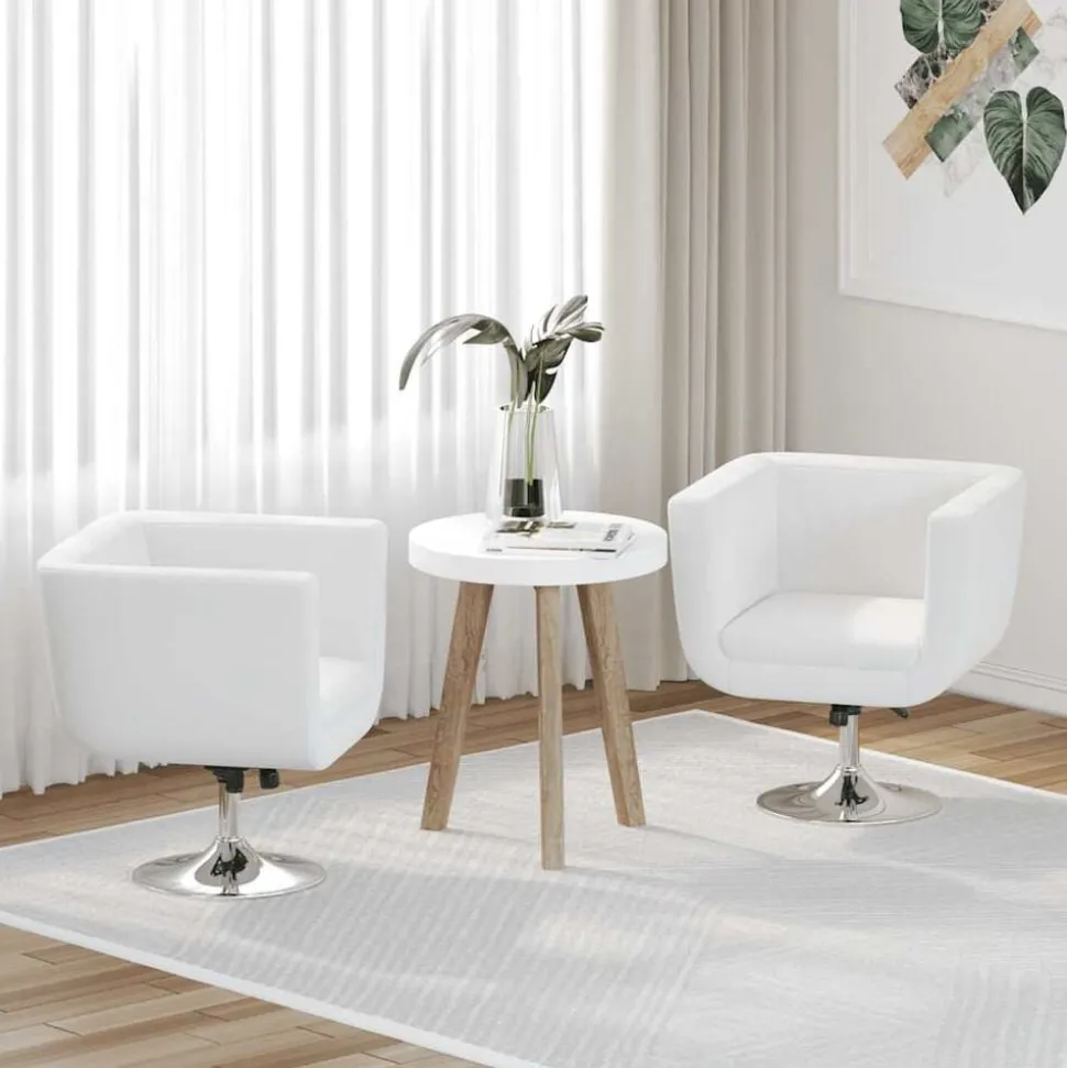 vidaXL Barstoelen 2 st kunstleer wit