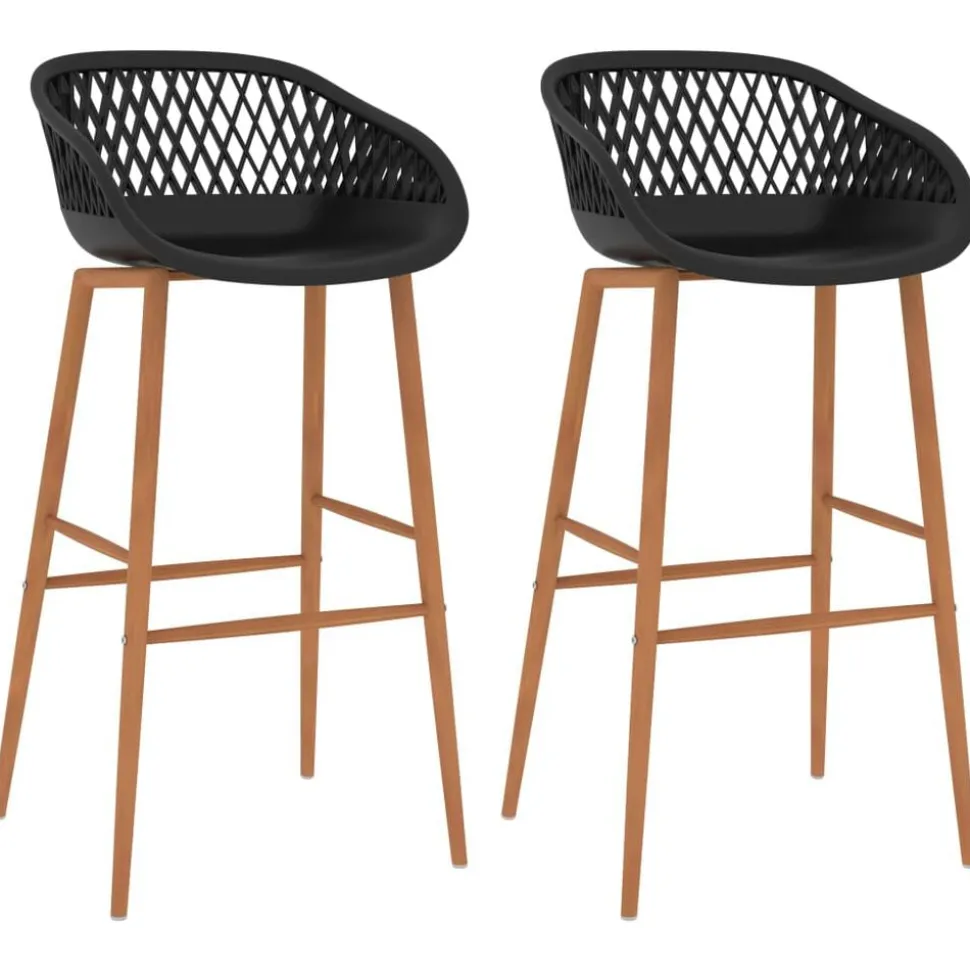 vidaXL Barstoelen 2 st zwart