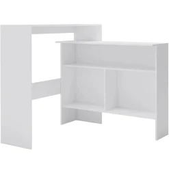 vidaXL Bartafel met 2 tafelbladen 130x40x120 cm wit
