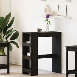 vidaXL Bartafel met rekken Zwarte eik 90x40x103,5 cm bewerkt hout
