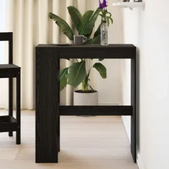 vidaXL Bartafel met rekken Zwarte eik 90x40x103,5 cm bewerkt hout