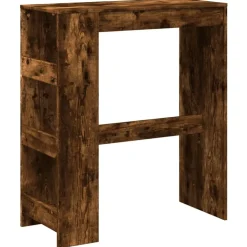 vidaXL Bartafel met rekken 90x40x103,5 cm bewerkt hout gerookt eiken