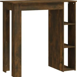 vidaXL Bartafel met schap 102x50x103,5 cm bewerkt hout gerookt eiken