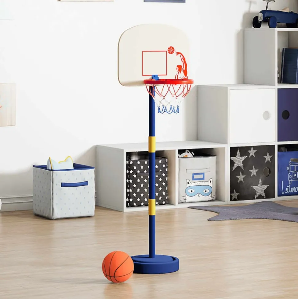 vidaXL Basketbalstandaard met bal en pomp hoogte verstelbaar 90/121 cm